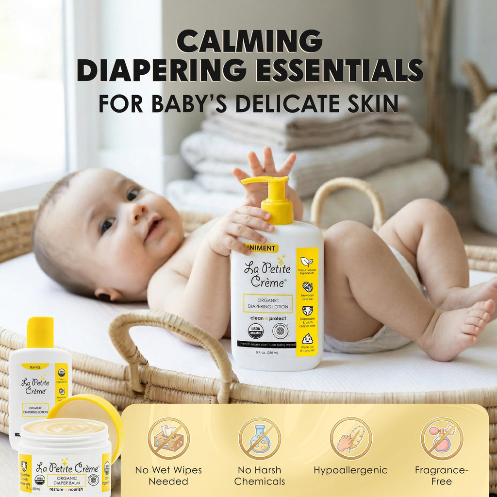 La Petite Creme Diapering Gift Set for Baby Shower, Newborn Essentials