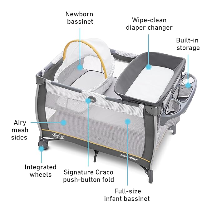 Graco Pack 'n Play Care Suite™ Bassinet Playard, Wells