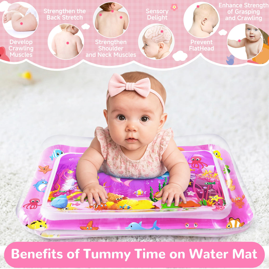 Yeeeasy Tummy Time Water Mat for Girl, Baby Girl Toys for 0, 3, 6, 9, 12 Months, Baby Girl Gifts, Develop Sensory Toys Kids' Indoor Climbers & Play Structures
