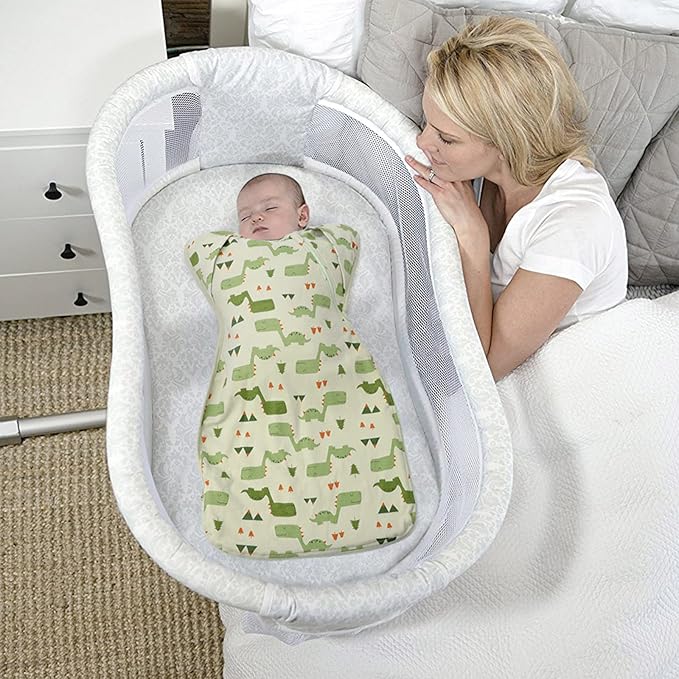 Premium Soft Cotton Swaddle Blanket Sleep Sack Arms Up Design 2 Packs 3-6 Months, Hands Up 3-Way Transitions to Arms-Free Wearable Sleeping Sack Bag for Baby Boys Girls Snug Fit Calms Startle Reflex