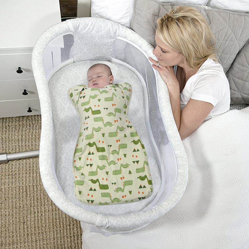 Premium Soft Cotton Swaddle Blanket Sleep Sacks Arms Up Design 2 Packs 3-6 Months, Hands Up 3-Way Transitions to Arms-Free Wearable Sleeping Sack Bag for Baby Boys Girls Snug Fit Calms Startle Reflex