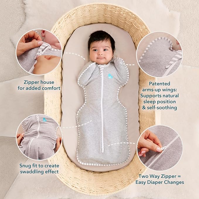Love to Dream Swaddle UP, Baby Sleep Sack, Self-Soothing Swaddles for Newborns, Snug Fit Helps Calm Startle Reflex, New Born Essentials for Baby, 1.0 TOG, 8-13lbs, Powder Pink Twinkle