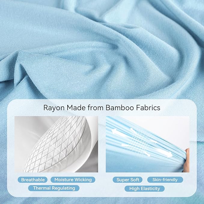 Rayon Made From Bamboo Sleep Sack 24-36 Months 0.5 Tog Ultra Soft Summer Toddler Sleep Sack 2t-3t with Feet 2-Way Zipper Lightweight Baby Sleeping Bag with Legs Thin Baby Wearable Blanket-Blue