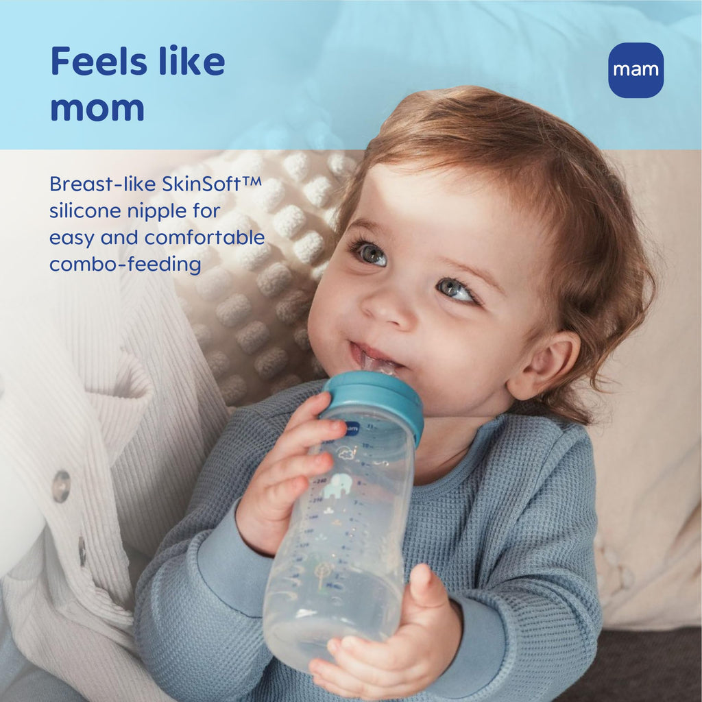 MAM 11oz Active Natural Flow Active Anti-Colic Baby Bottle, 4+ Mths, 4 Pack