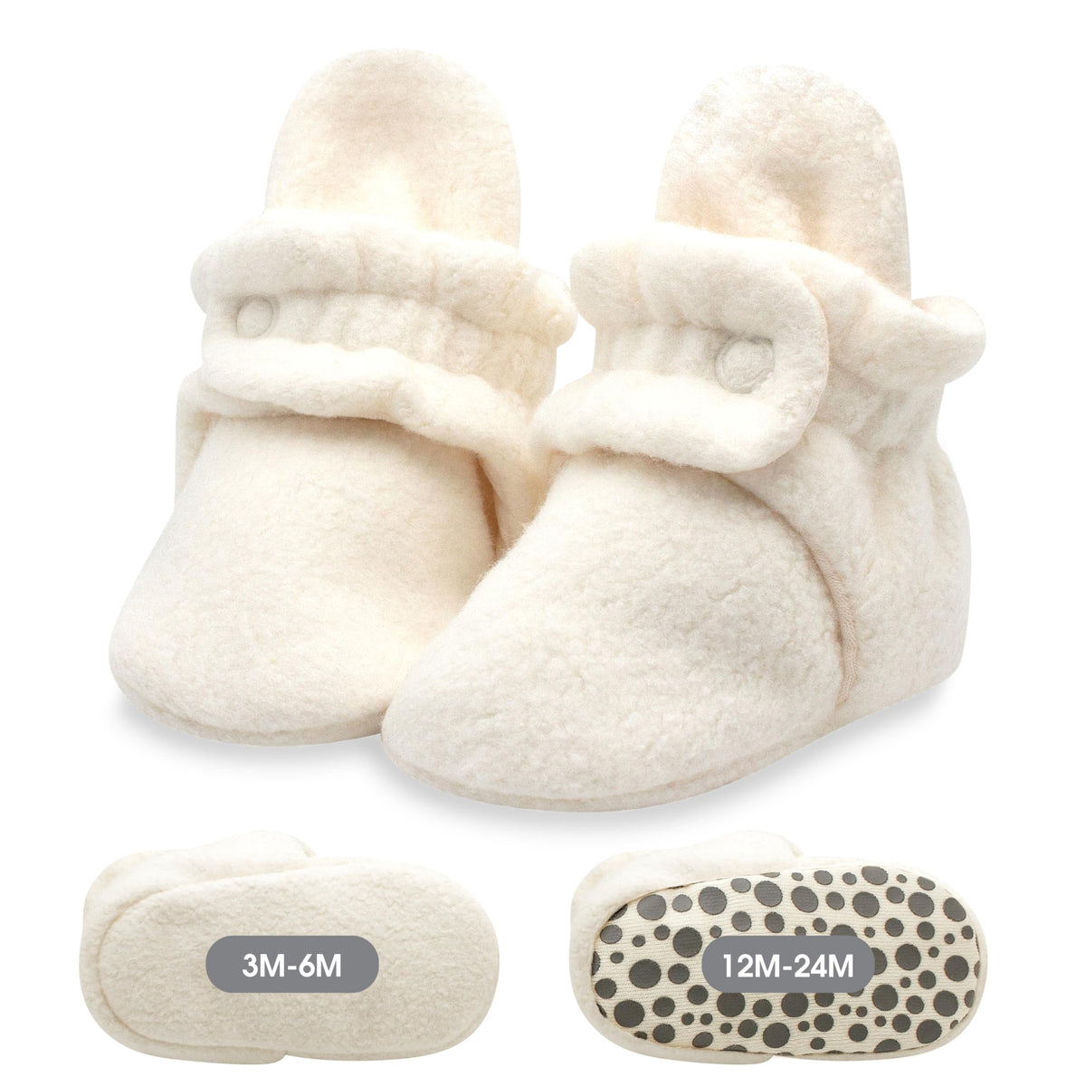 Zutano Unisex Fleece Baby Booties with Organic Cotton Lining, Newborn Essentials, True Navy, 3 Months