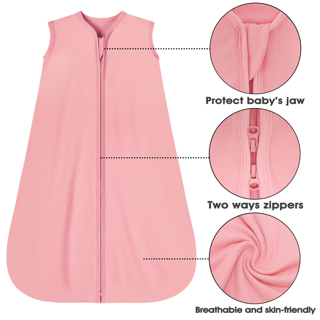 GUNTAIL Baby Sleep Sack 12-18 Months 3 Pack Baby Wearable Blanket 100% Rayon Cotton 2-Way Zipper Toddler Sleeping Sack.Comfy Soft Lightweight TOG 0.3 (Banana&Flower&Pink,)