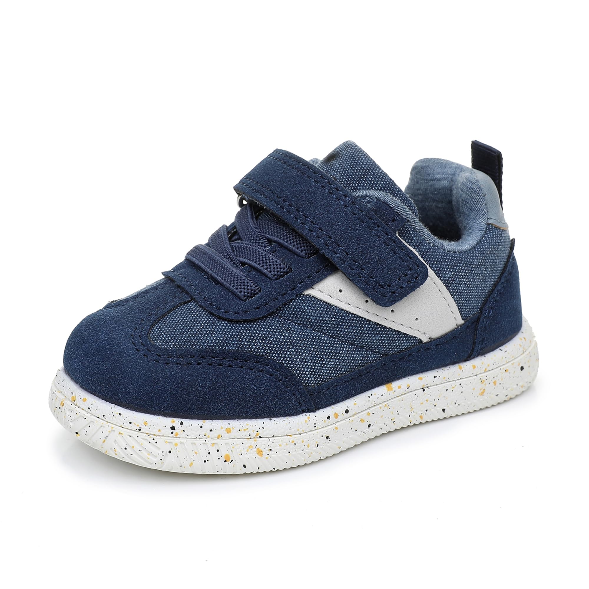 Apakowa Toddler Sneakers Baby Walking Shoes First Walker Sneakers Wide Toe Box Soft Sole Infant Toddler Casual Shoes for Boys Girls 6-24 Months Blue