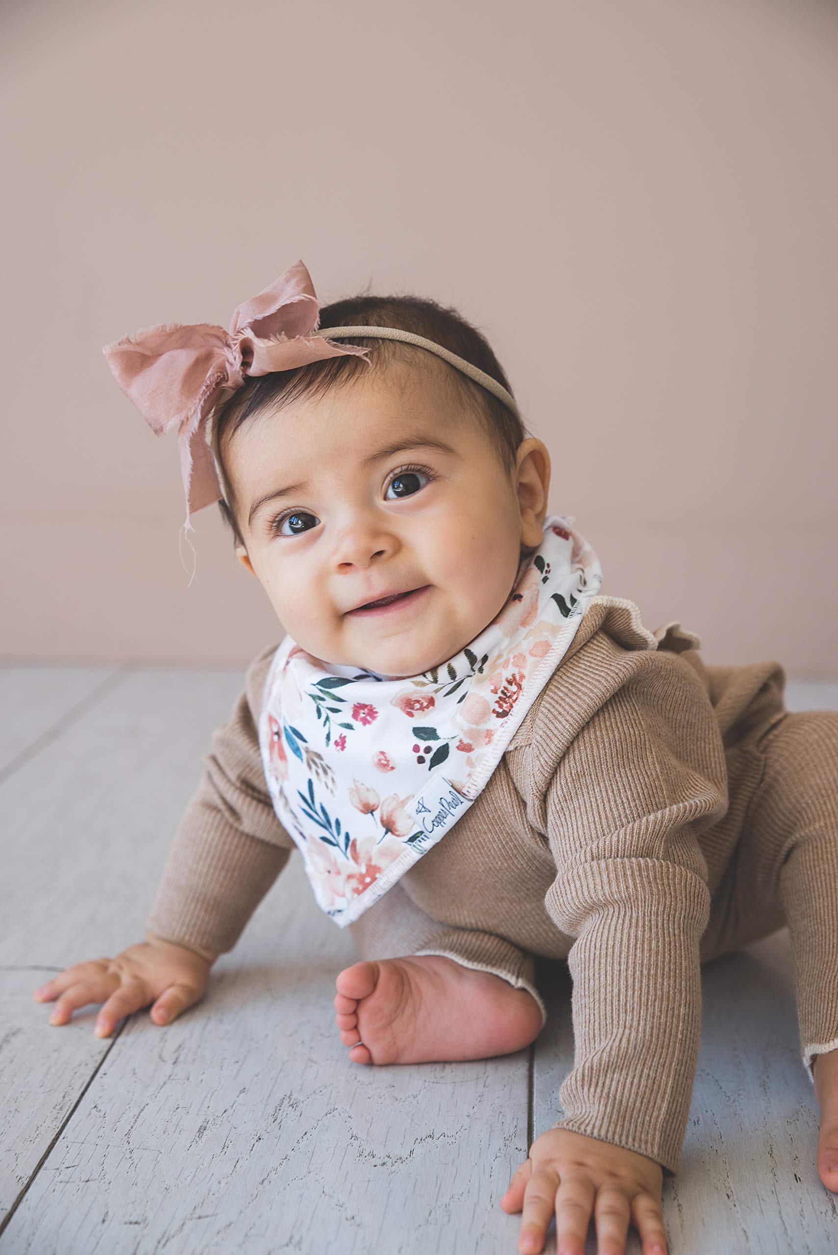 Copper Pearl Baby Bibs for Baby Boy or Girl – Bandana Drool Bibs for Teething, Absorbent Bibs for Eating, Newborn to Toddler, 4 Pack, Autumn