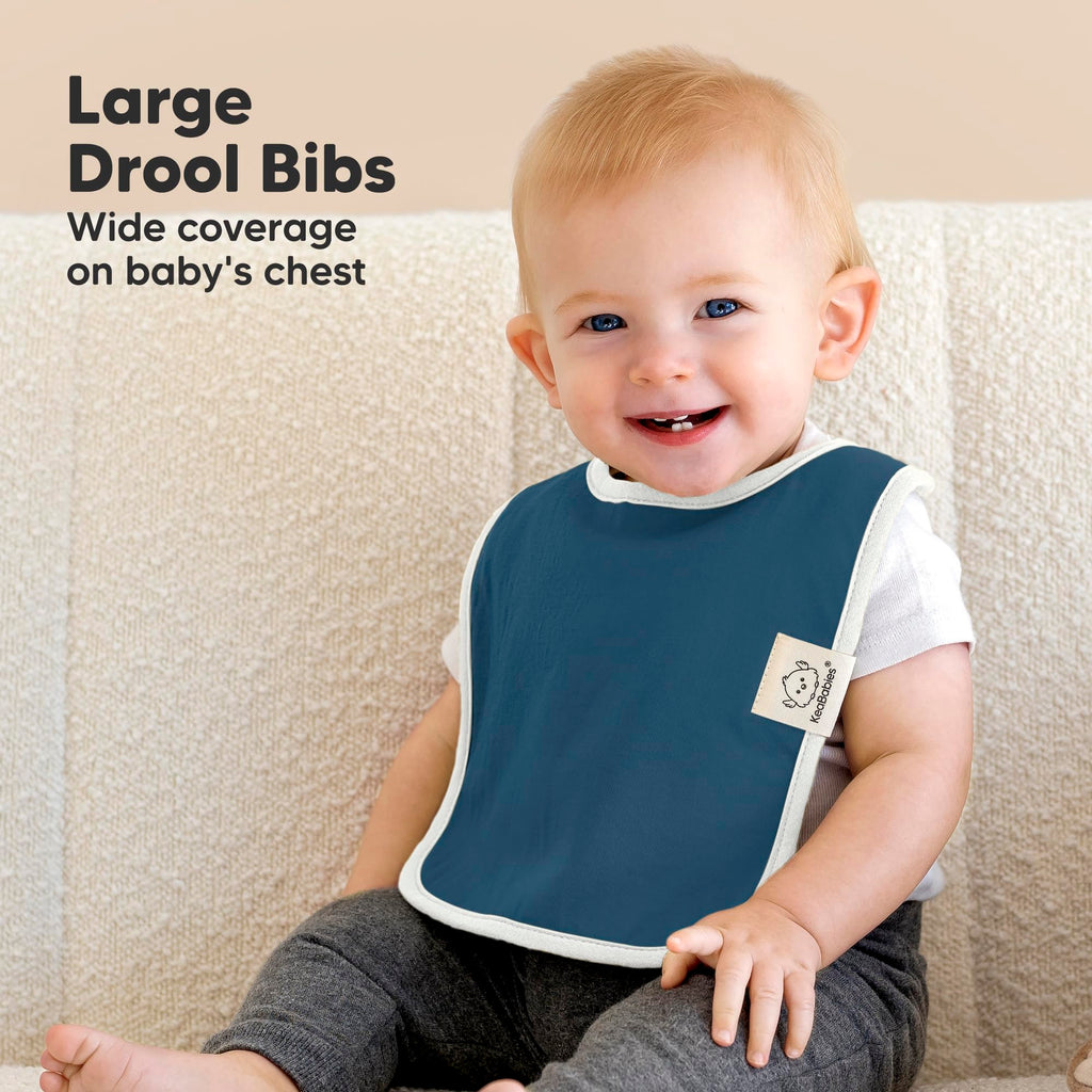 KeaBabies 8-Pack Organic Baby Bibs for Boys, Girls Drool Bibs (Crossroads)