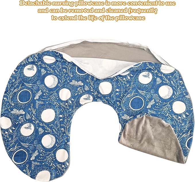 Winmany Baby Nursing Pillow Cover Newborn Removable Breastfeeding Pillowcover Cute Pattern Girls Boys Nursing Pillowcase for Breast and Bottole Feeding