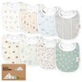 KeaBabies 8-Pack Organic Baby Bibs for Drooling and Teething (Prairie)