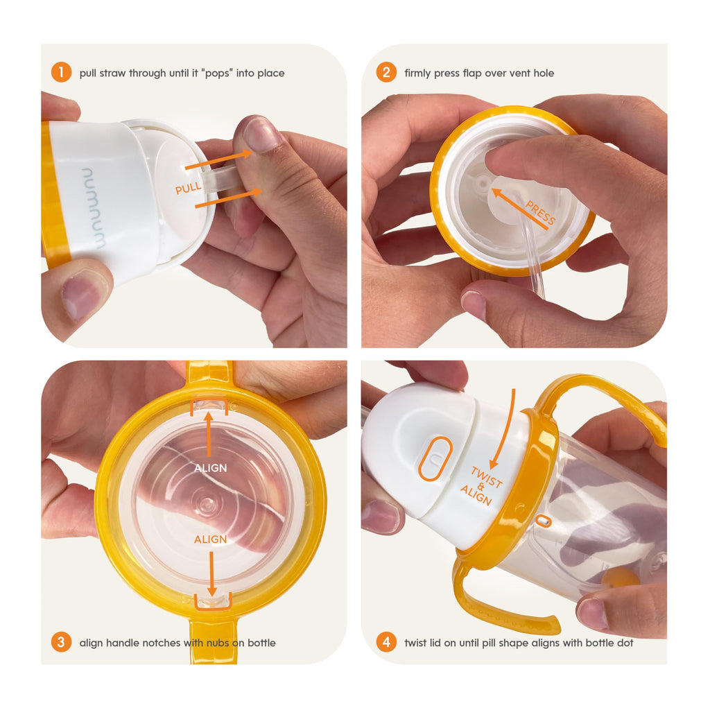 NumNum Baby Straw Cup Weighted Sippy Cup 6-12 Mo, 1-Pack Blue