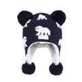 LANGZHEN Toddler Kids Infant Winter Hat,Earflap Knit Warm Cap Fleece Lined Beanie for Baby Boys Girls (Polar Bear-Navy, 2-4 T)