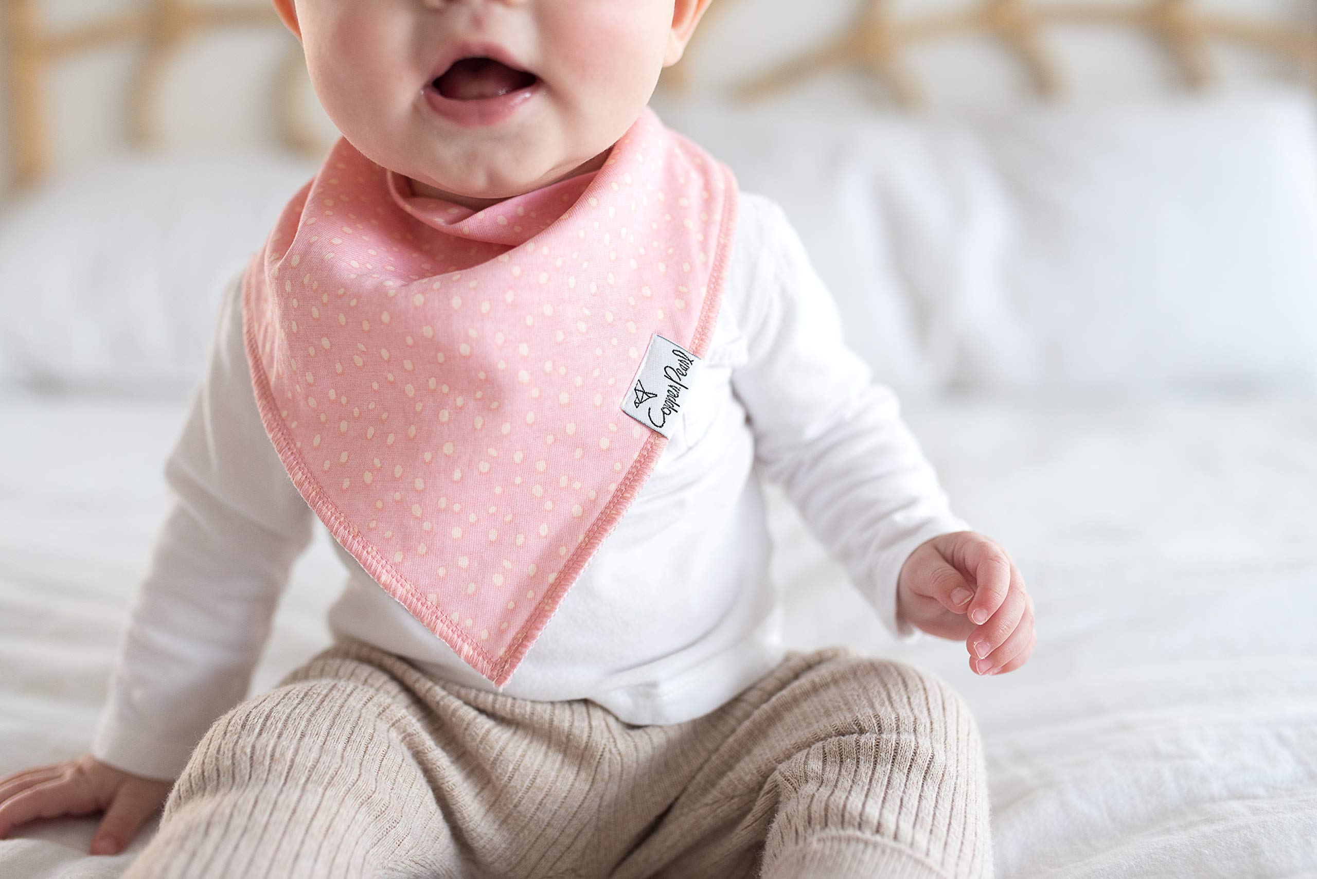 Copper Pearl Baby Bibs for Baby Boy or Girl – Bandana Drool Bibs for Teething, Absorbent Bibs for Eating, Newborn to Toddler, 6 Pack, Sunny