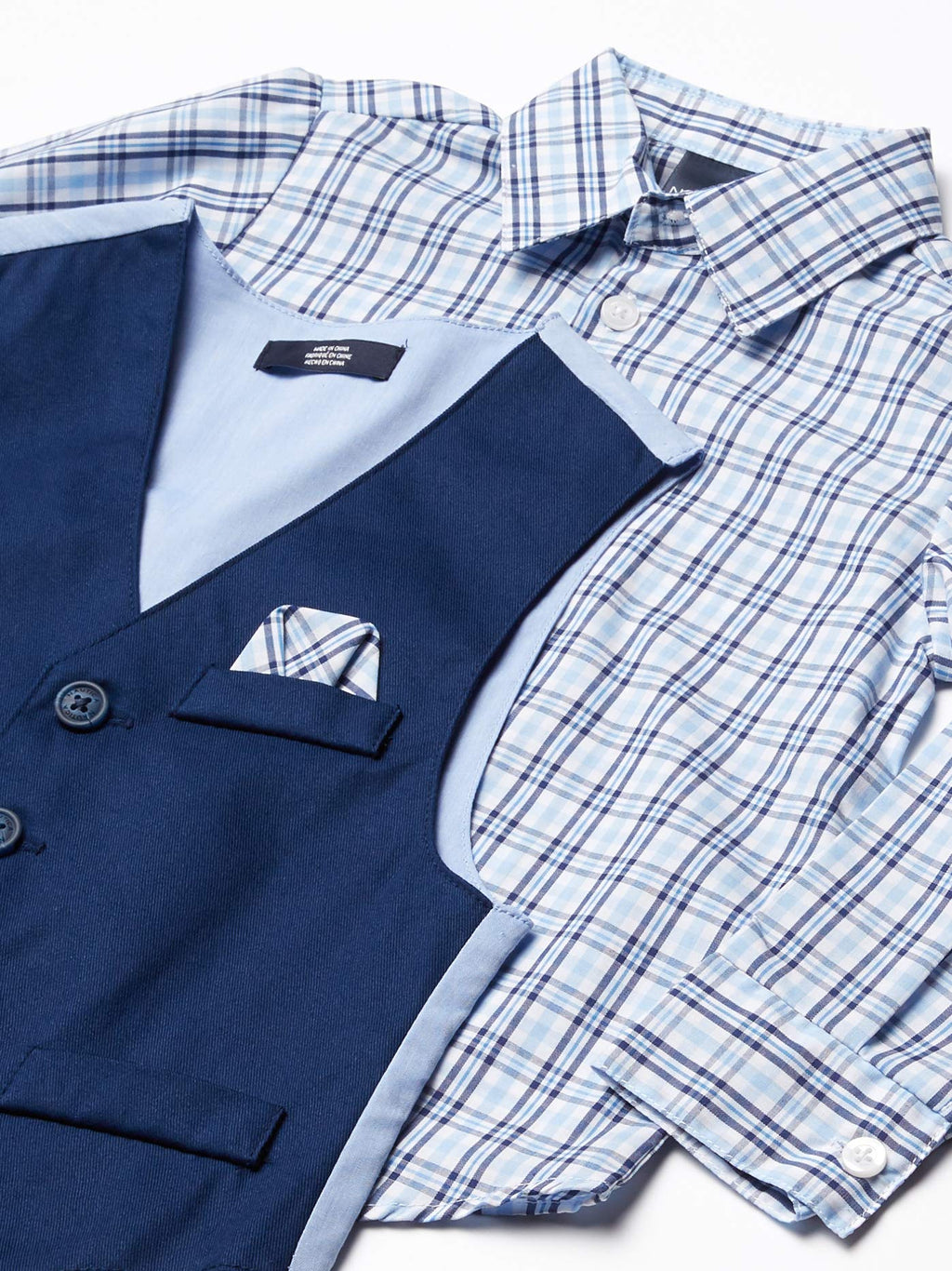 Nautica Boys' 4-Piece Vest Set with Dress Shirt, Bow Tie, Vest, and Pants, Khaki/Navy, 6