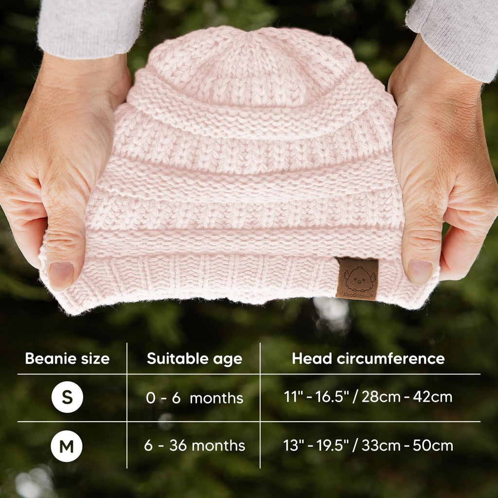 KeaBabies 3-Pack Baby Beanies for Boys, Girls,Soft Cute Baby Hat (Sweet Pea, 6-36M)