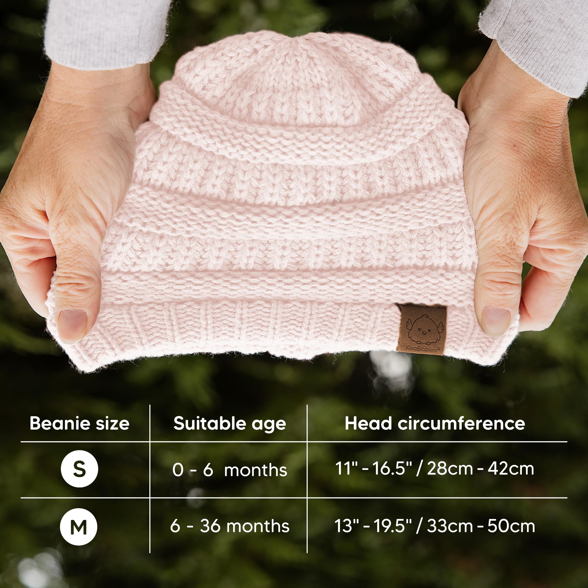 KeaBabies 3-Pack Baby Beanies for Boys, Girls,Soft Cute Baby Hat (Sweet Pea, 6-36M)