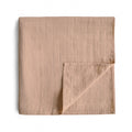 mushie Muslin Baby Swaddle Blanket | 100% Organic Cotton (Natural)