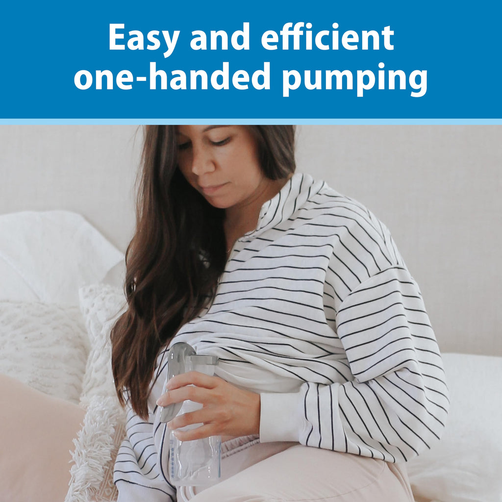Dr. Brown’s Manual Breast Pump with SoftShape 100% Silicone Shield (B, 25mm flange) & Anti-Colic Options+ Wide-Neck Baby Bottle 5 oz/150 mL, with Level 1 Slow Flow Nipple