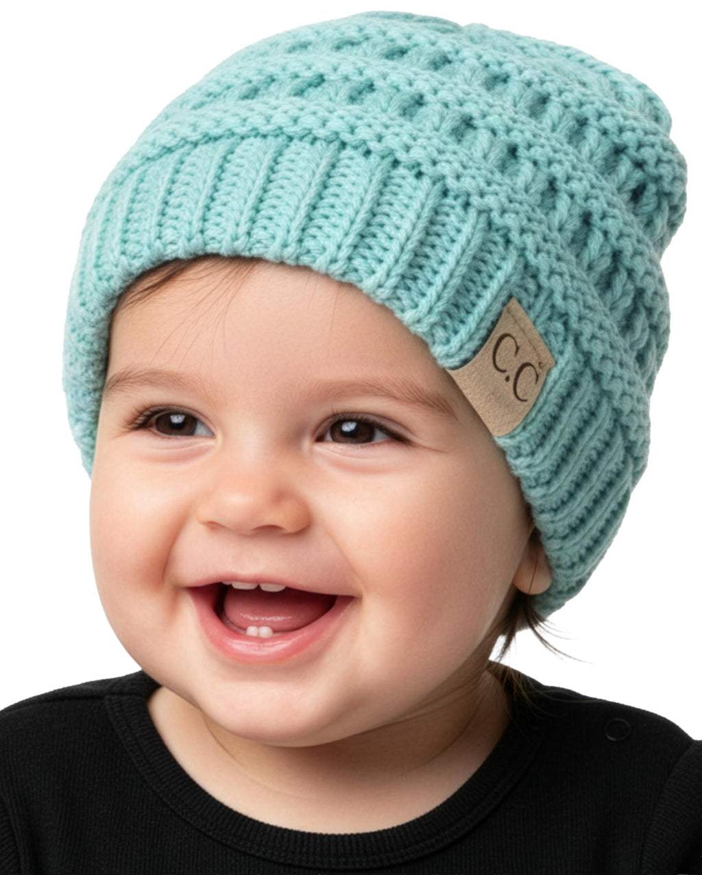 Funky Junque Baby Winter Hat – Cute Newborn Beanie, Infant Girl Hats 0–12 Months, Soft Knit Baby Beanies for Boys & Girls, Cozy Warm Stocking Stuffer Gift: Mint Green