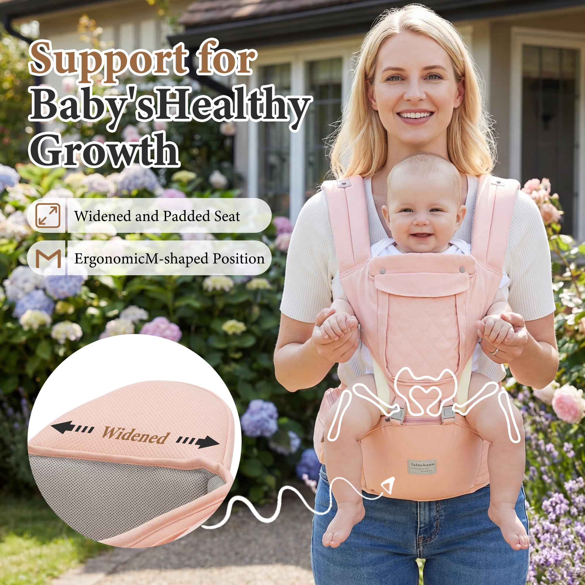 Baby Carrier Newborn to Toddler, 6-in-1 Baby Carrier