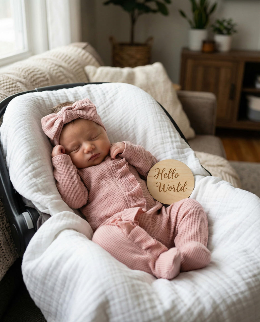 CIYCUIT Baby Girls Clothes Newborn Long Sleeve Zip Up Onesie Romper with Headband Fall Winter Outfits Pink 6-12 Months