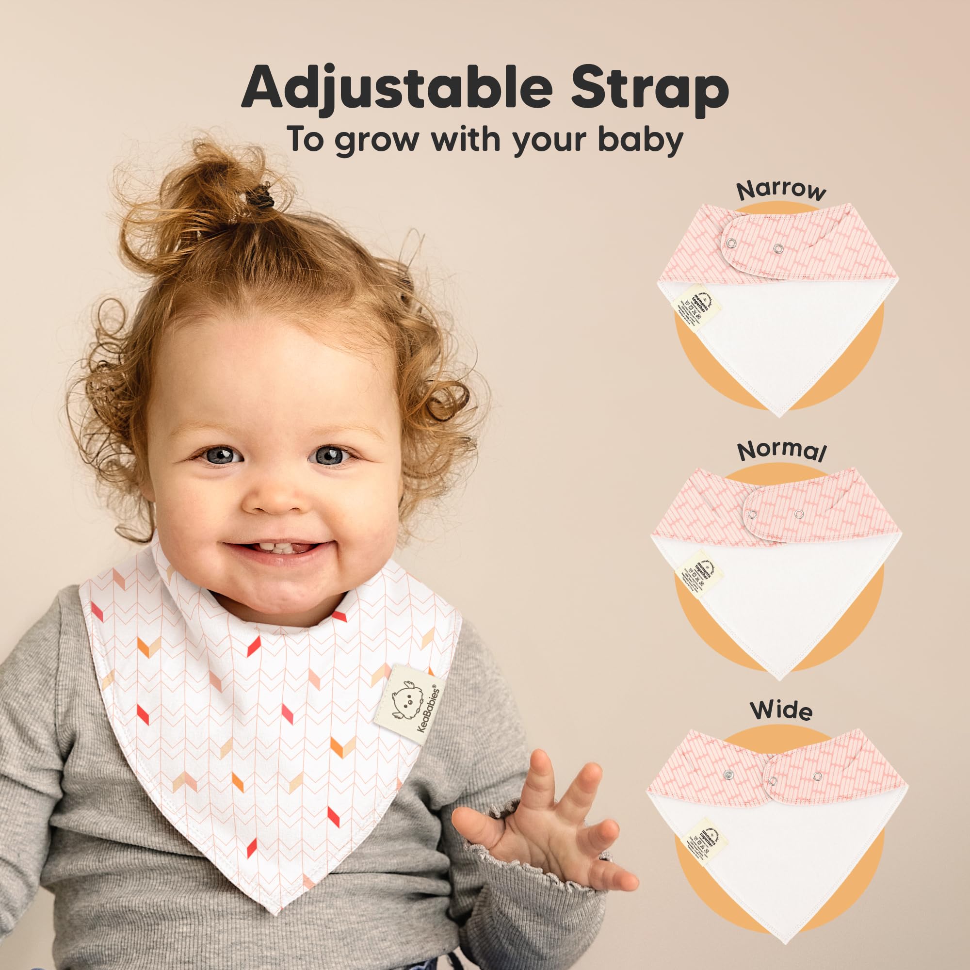 KeaBabies 8pk Organic Baby Bandana Bibs for Drooling and Teething (Prism)