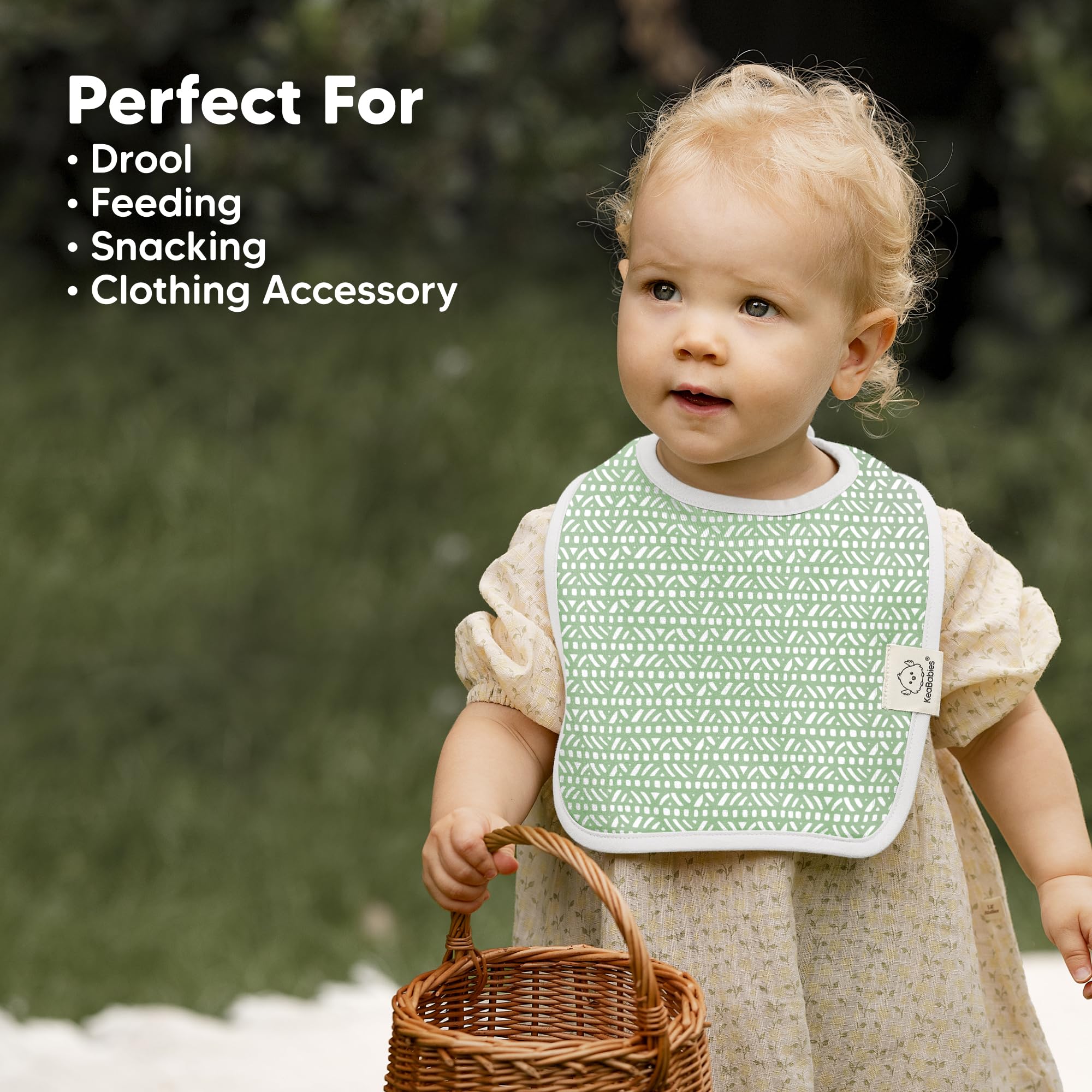 KeaBabies 8-Pack Organic Baby Bibs for Boys, Girls Drool Bibs (Nordic)