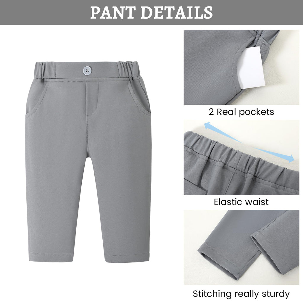 SANMIO Baby Boy Suit Set Infant Gentleman Formal Outfits 0-24M Light Gray