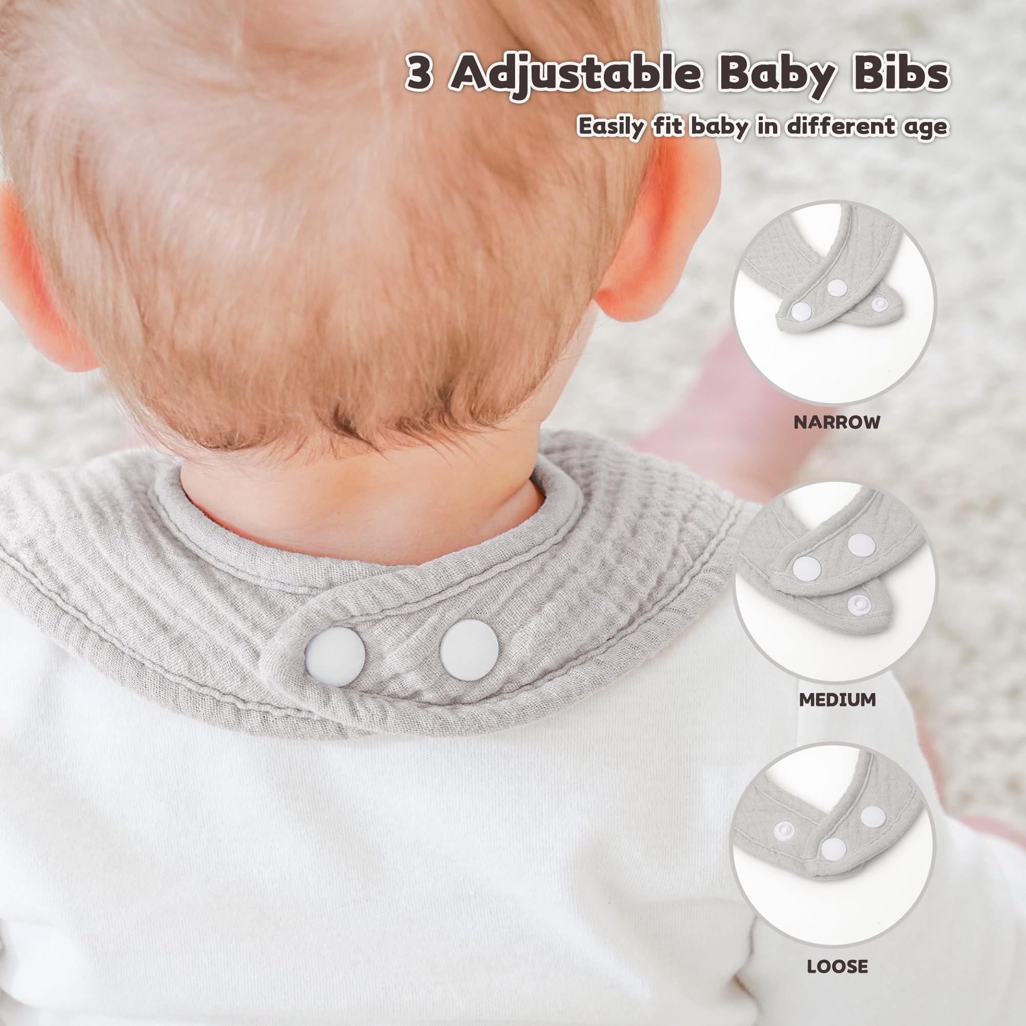 Susurration Muslin Baby Drool Bibs 10Pack Soft Square Adjustable Bandana Bibs for Unisex Baby Girls & Boys (Blue Planet)