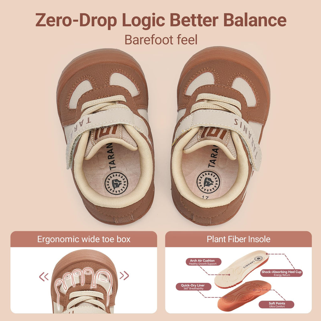 TARANIS Infant/Toddler Shoes Baby Sneaker Boy Girl First Walking Shoes Lightweight Non-Slip Newborn Crib Shoes A Brown16