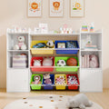 Large Kids Toy Storage Organizer, Toy Organizers and Storage with Bookshelf, Kid Bookshelf and Toy Storage with 6 Storage Cubbies and 8 Storage Bins for Kids' Rooms, Playrooms, and Nurseries