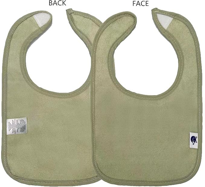 SPINFOX Waterproof Baby Bibs for Girls, Boy, Unisex Drool Bib Cotton Solid Knit Infant Feeding Bibs