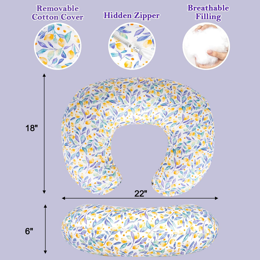 Nursing Pillow & Breastfeeding Pillow – Ergonomic C-Shape for Breastfeeding & Bottle Feeding, Standard Size Breathable with Washable Cover, Hypoallergenic,Tummy Time & Sitting Support (0-12Months)