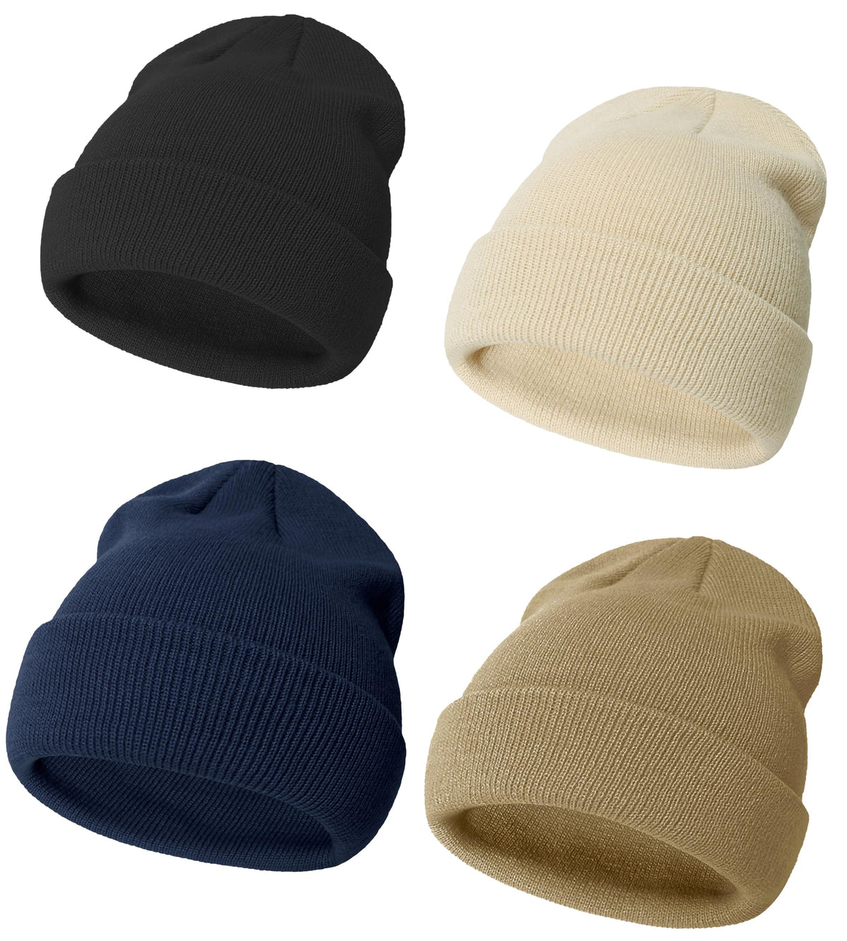 ENBAOHUI Baby Beanie Hat Newborn Winter Warm Knit Hat Kids Soft Beanie Cap Boys Girls Winter Warm Knit Hat Black/Grey/White/Khaki S