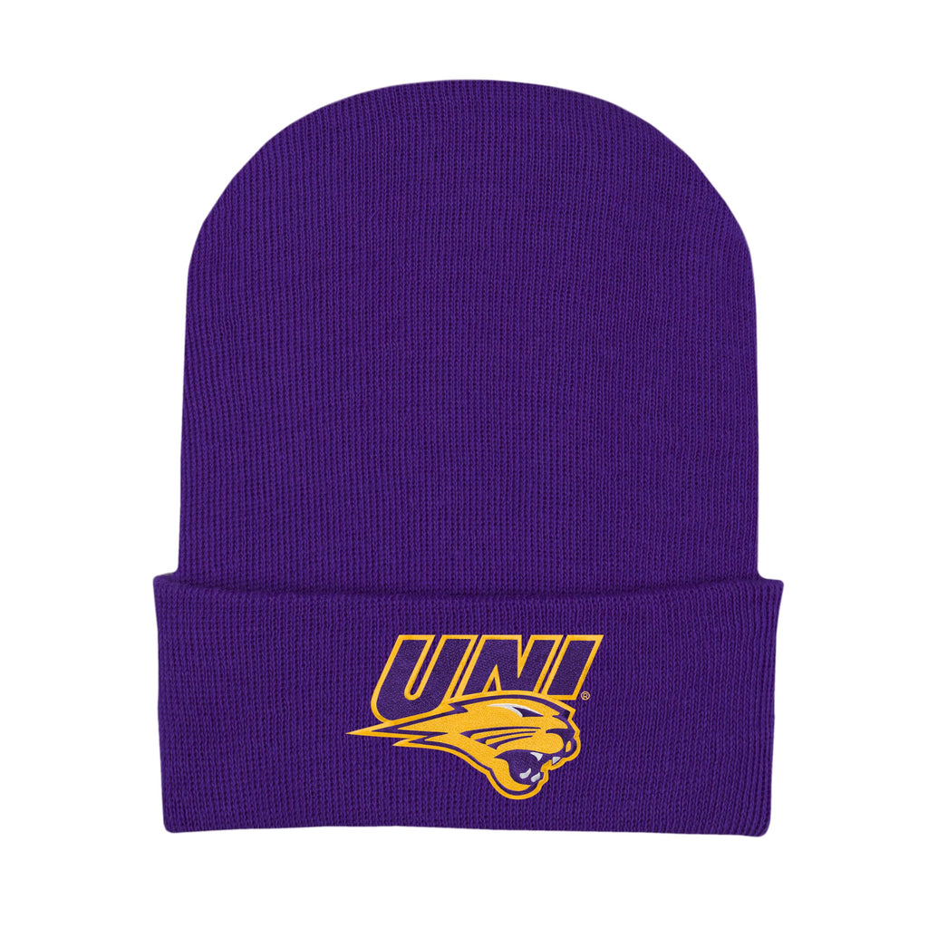 College Baby Infant Knit Cap Northern Iowa Panthers Logo - Purple - Newborn