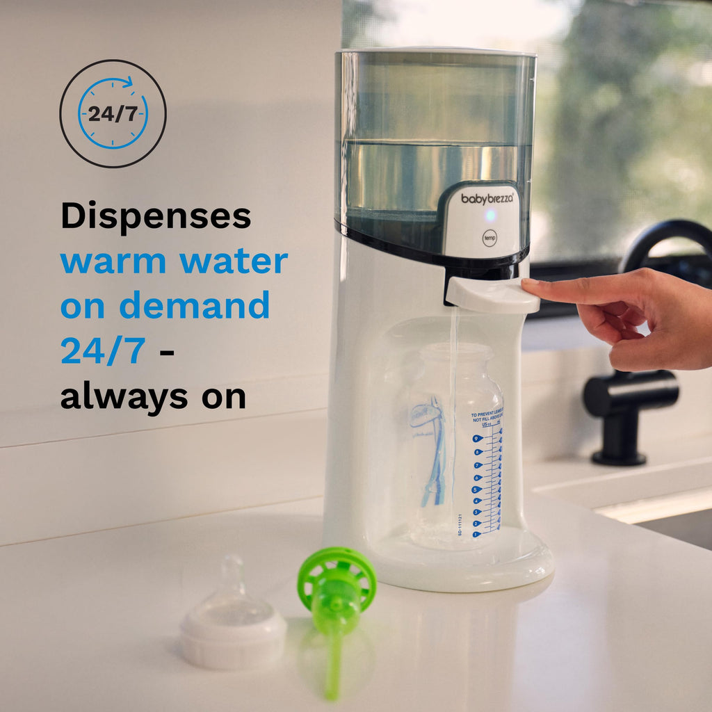 Baby Brezza Instant Baby Bottle Maker with 3 Temperature Settings for Formula Warming, 50oz Tank Capacity, 24/7 Warm Water Dispenser, Electric Kettle Alternative