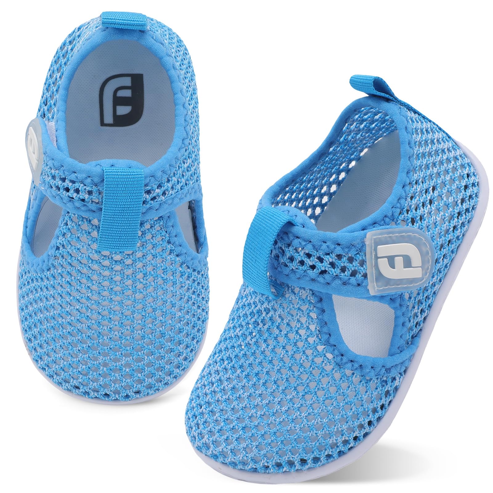 JOINFREE Water Shoes Unisex-Child Boys Girls Athletic Walking Sneakers Slip on Shoes for Kids Mesh Blue 2.5-3 Years Toddler