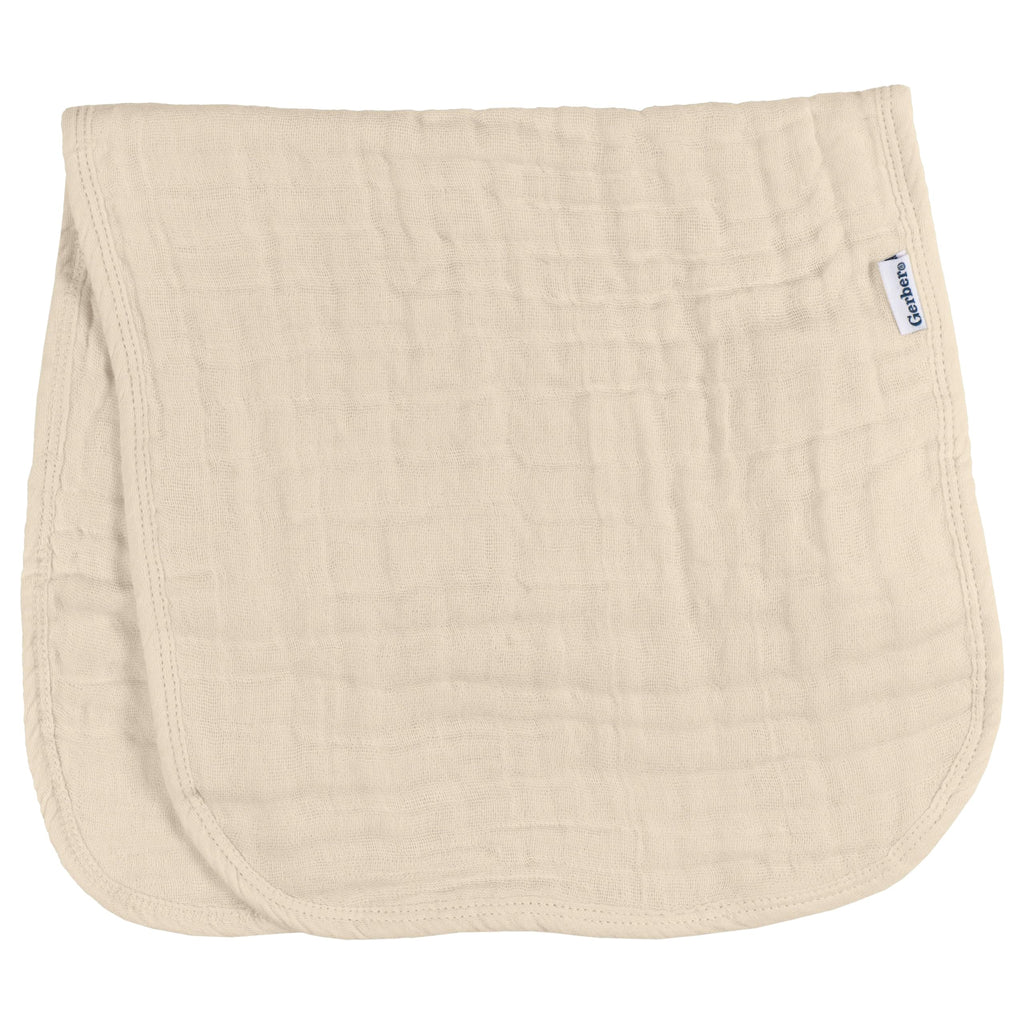 Gerber Baby Boys & Girls Muslin Burp Cloths, Multi Browns, Large Size 20" x 10"