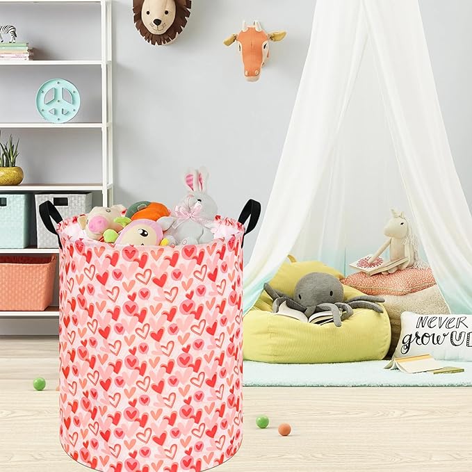 Round Laundry Hamper Storage Basket Laundry Organizer Hamper Storage Bins Clothes and Toys Box Nursery Hamper Gift Basket For Kids with Handles