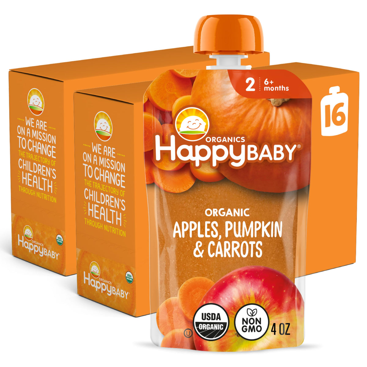HAPPY BABY Clearly Crafted, Stage 2, Fruit & Veggie Variety Pack, 4oz (10)