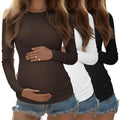 Riyiper 3 Pack Womens Maternity Shirts, 3-Color, XX-Large