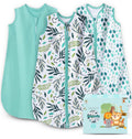 Cute Castle Baby Sleep Sack 12-18 Months - Lightweight 100% Cotton 2-Way Zipper TOG 0.5 Infant Wearable Blanket, Newborn Essentials Toddler Sleep Clothes (3 Pack Green)
