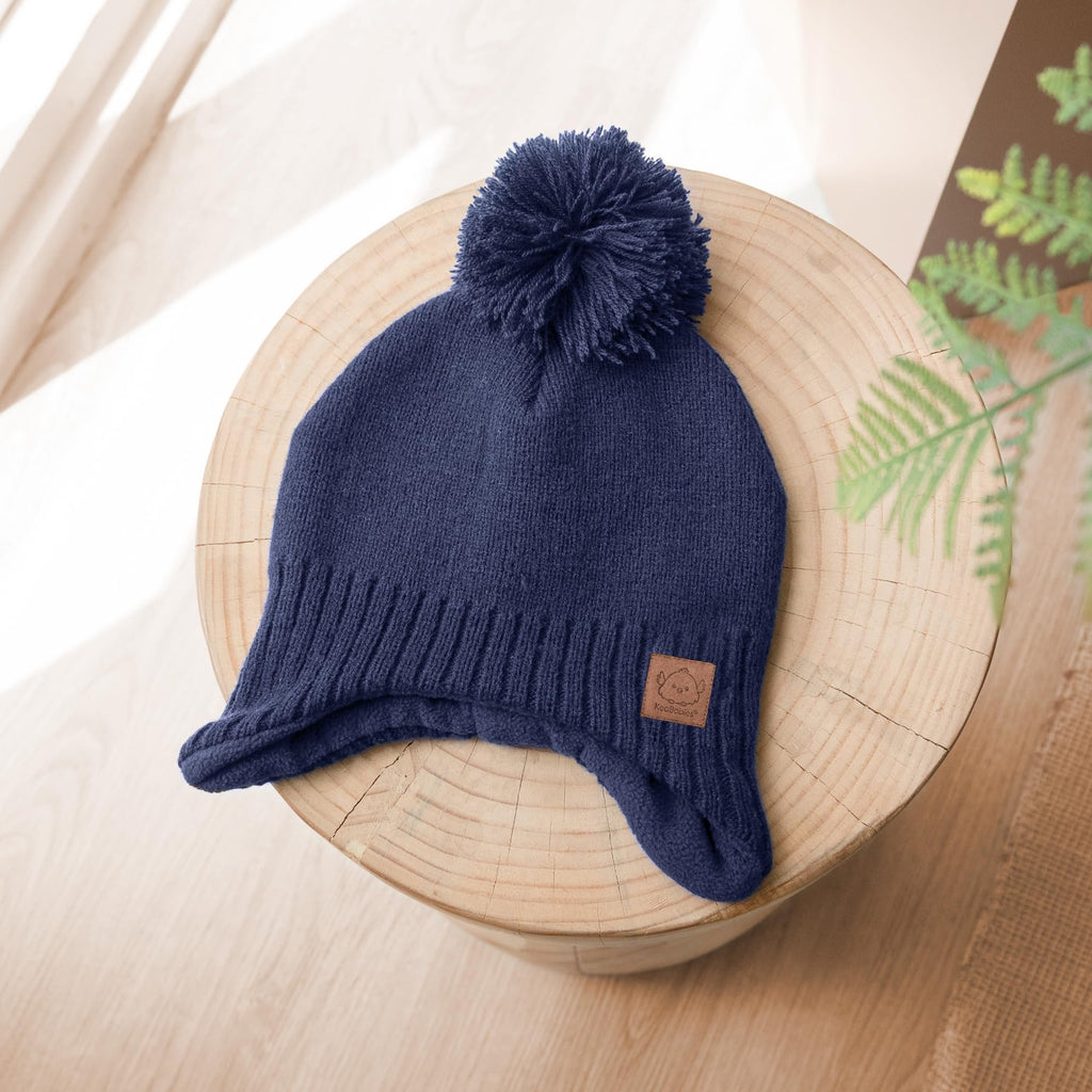 KeaBabies Baby Beanies, Winter Baby Hats for Boys, Girls (Cream, 6-36M)