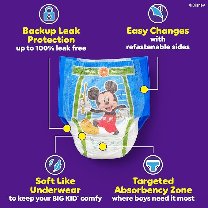 Pull-Ups Boys' Potty Training Pants, Size 4T-5T Training Underwear (38-50 lbs), 74 Count