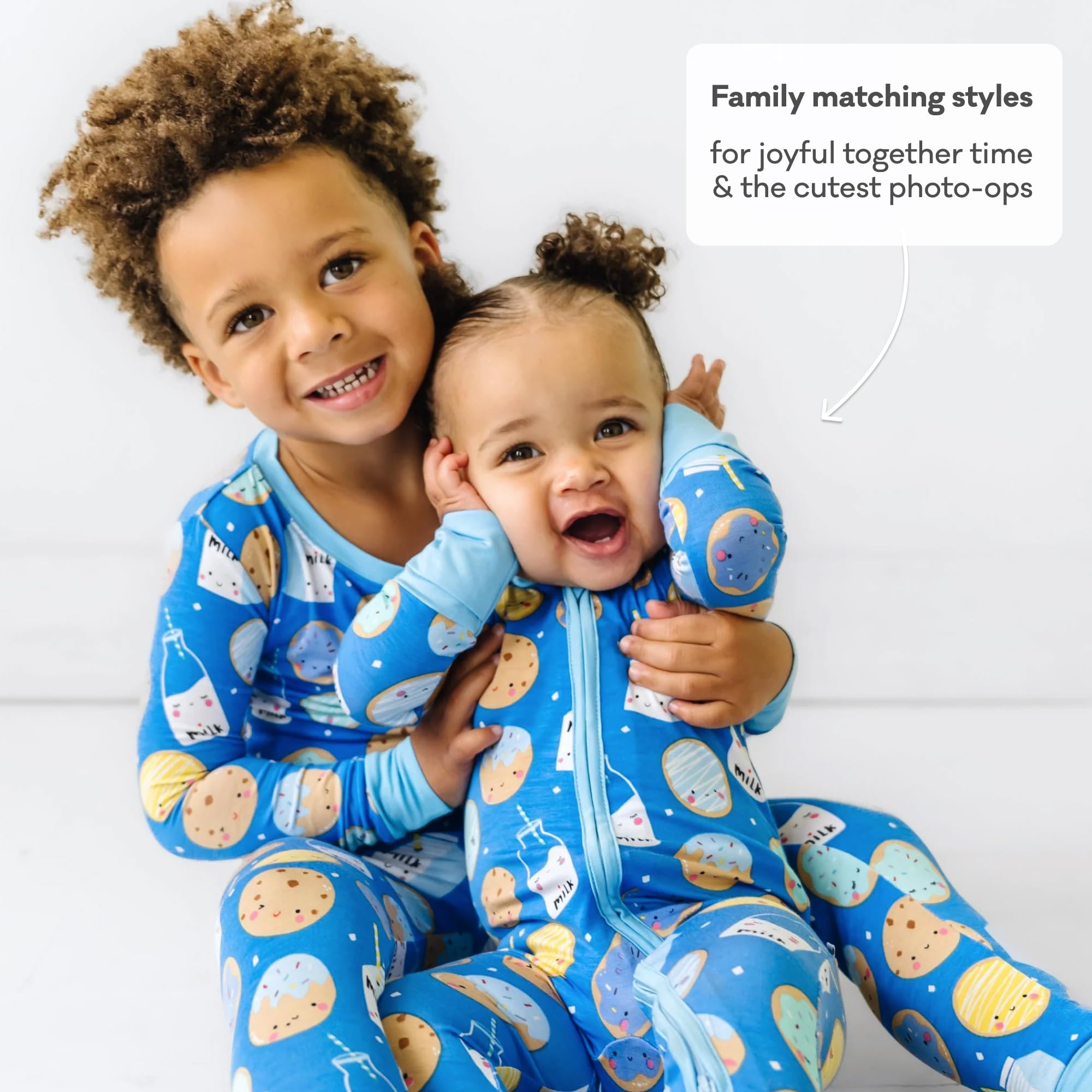 Little Sleepies Baby Pajamas, Blue Cookies & Milk, 0-3M