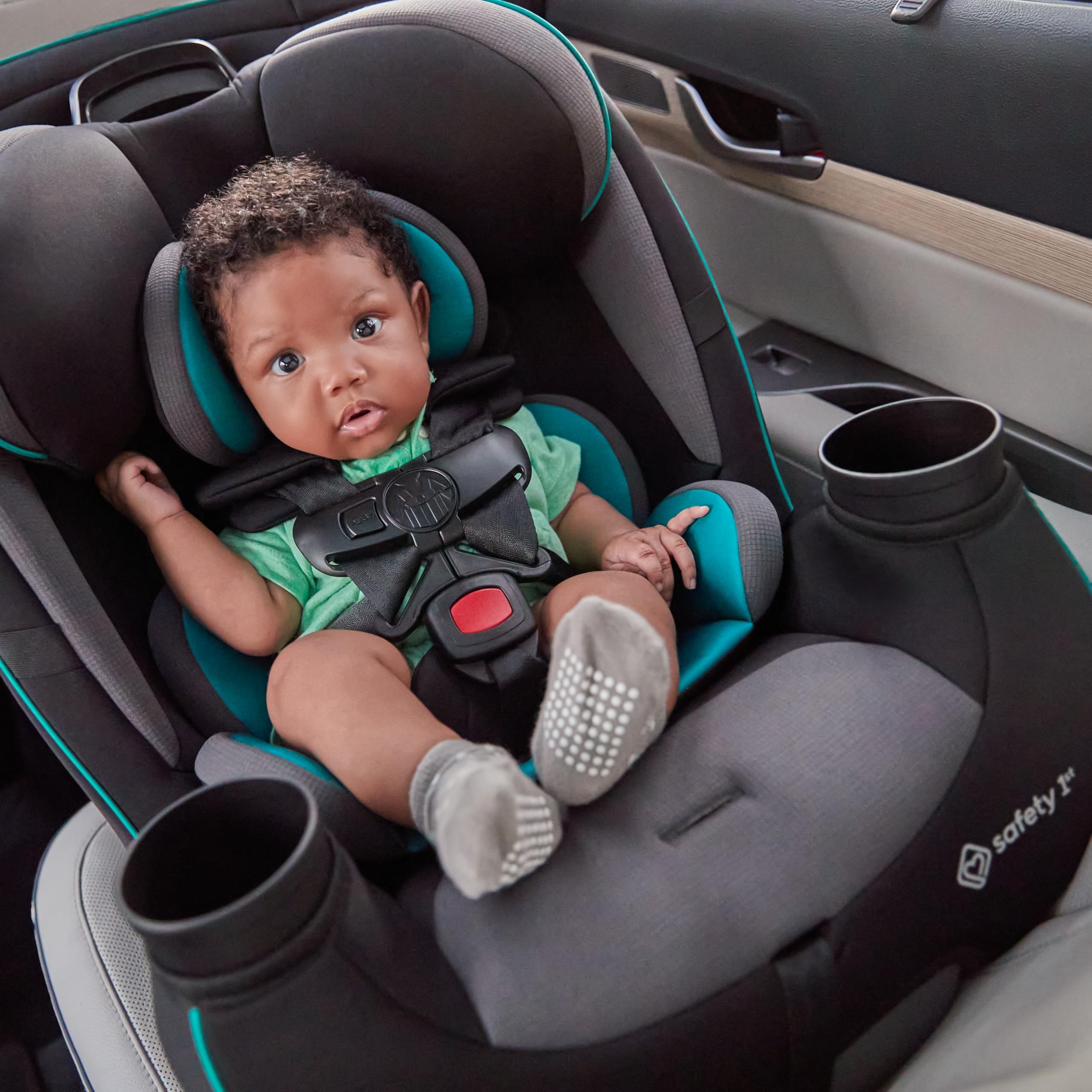 Safety 1st Grow and Go All-in-One Convertible Car Seat, Rear Facing, 5-40 lbs, Forward Facing (30–65 lbs), High Back Booster Seat 40-100 pounds, Vineyard Girl