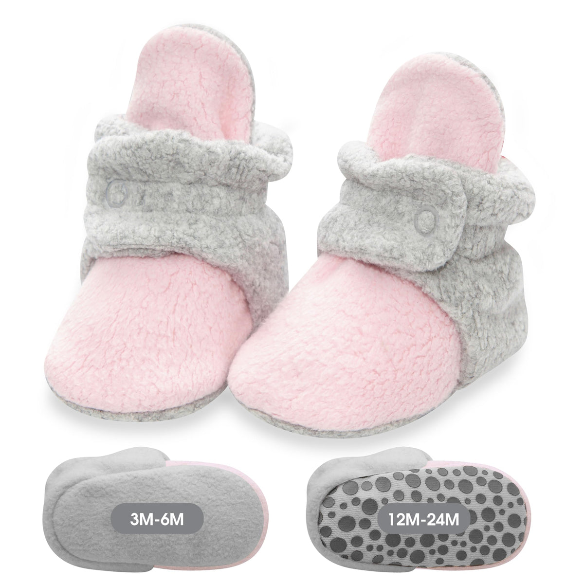 Zutano Unisex Fleece Baby Booties with Organic Cotton Lining, Newborn Essentials, True Navy, 3 Months