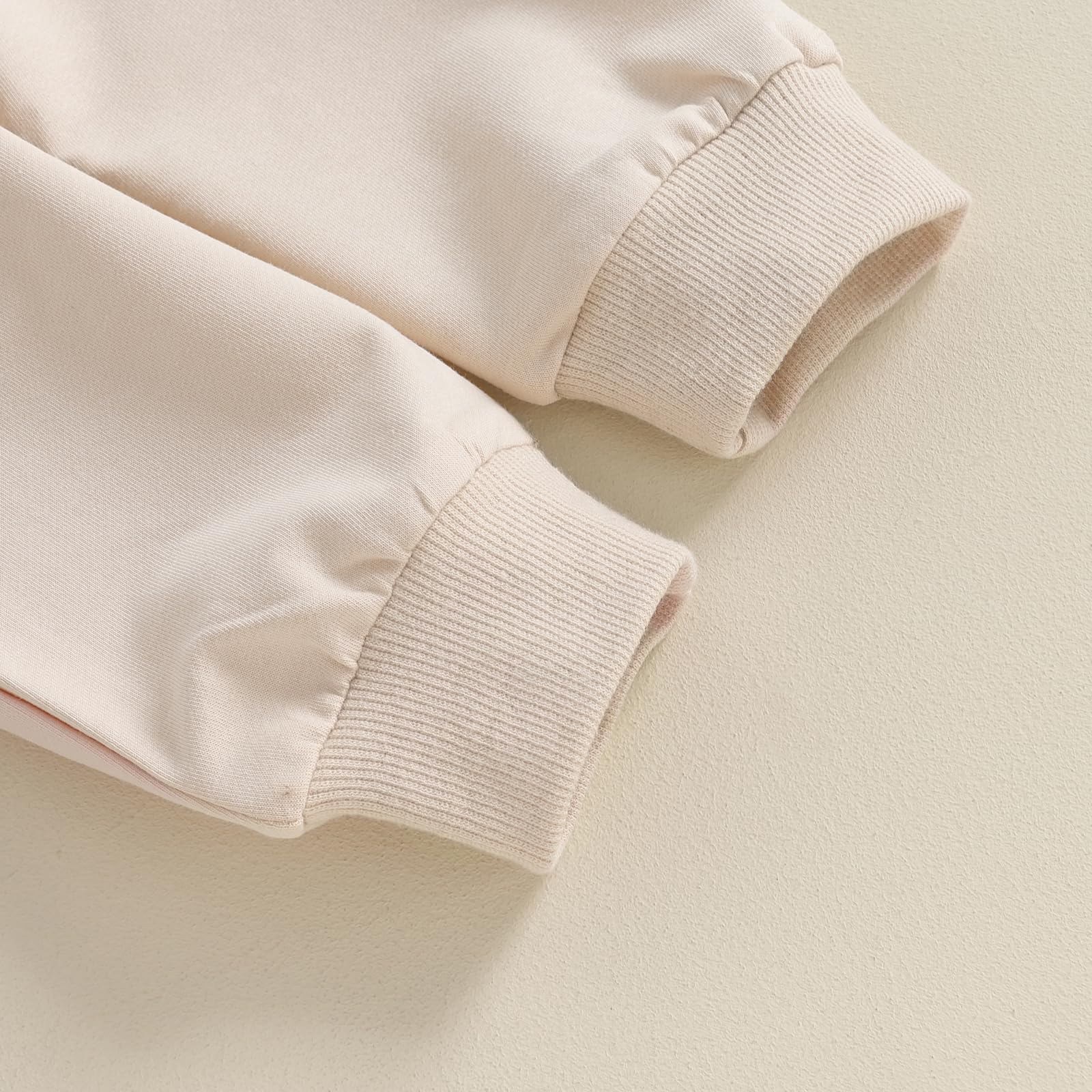 Kupretty Toddler Baby Boy Color Block Sweatshirt Pants Set Beige 2-3Y