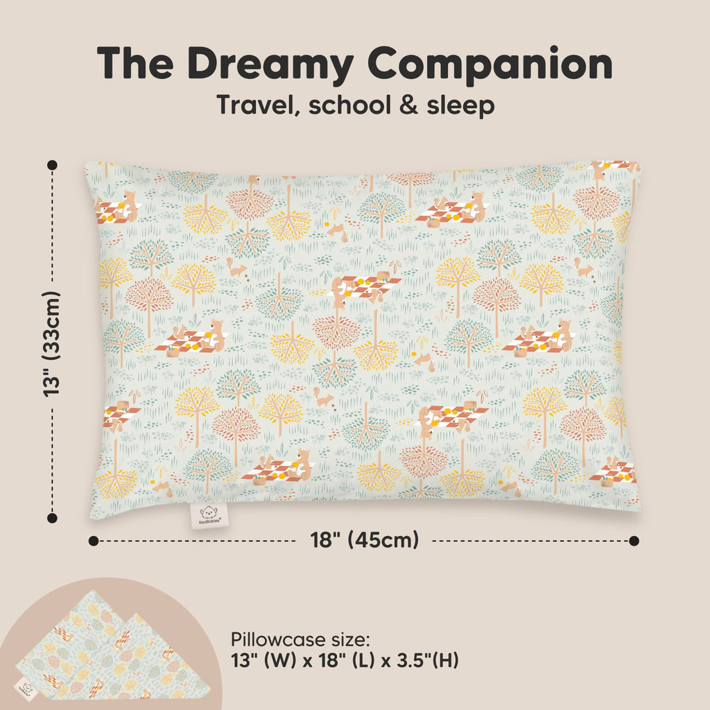 Toddler Pillow with Pillowcase, 13x18 My Little Dreamy Pillow (Wild Picnic)